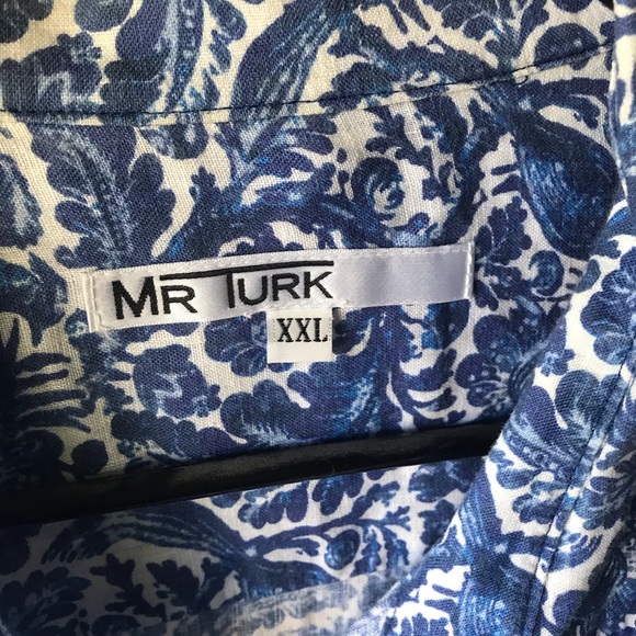 Blue patterned Mr. Turk button down - Picture 2 of 2